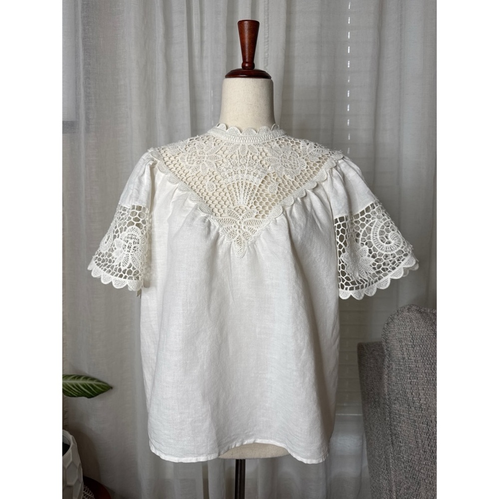 Ulla Johnson Sofia Top Ivory Size 6 - Picture 2 of 9